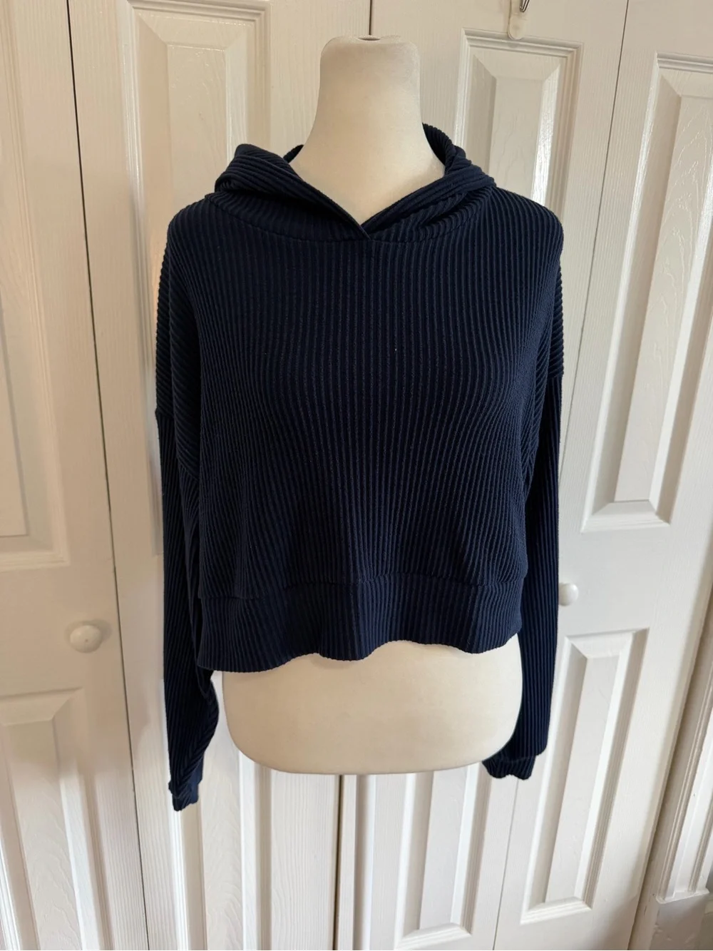 Alo Yoga Muse Hoodie Cropped Ribbed Size Small